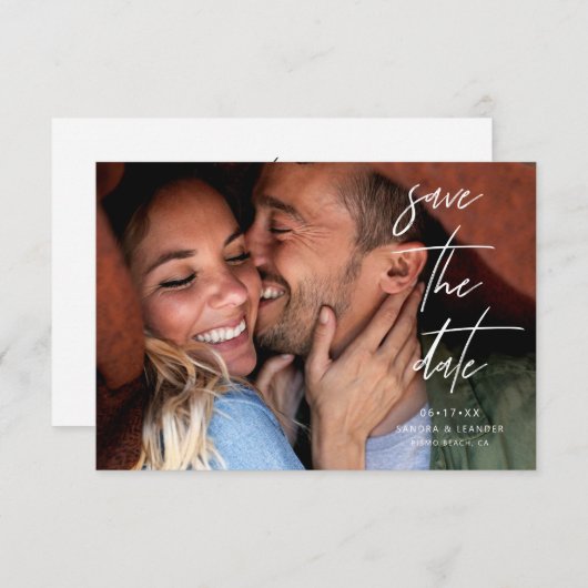 Moderne e-legant foto slaat de datumkaart op (Voorkant / Achterkant)