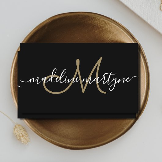 Moderne e-legant handtekening QR-code zwart Visitekaartje