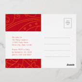 Moderne e-legant kerstversieringsfeest folie uitnodiging briefkaart (Achterkant)