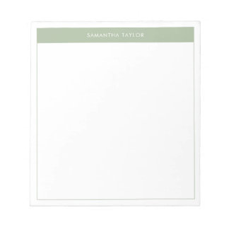 Moderne e legant Sage Green Simple Border Name Notitieblok