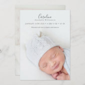 Moderne e legant script 2 foto overlay Stats ter g Aankondiging (Voorkant / Achterkant)