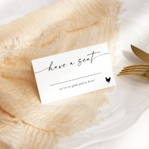 Moderne e legant Script Place Card Chicken Option
