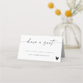 Moderne e legant Script Place Card Chicken Option (Voorkant)