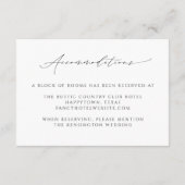 Moderne e legant Script Wedding Details Informatiekaartje (Achterkant)