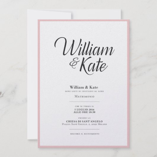 Moderne e Simple Wedding Invitation Kaart (Voorkant)