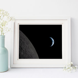Moderne Earthset-ruimtefoto 10x8 Poster