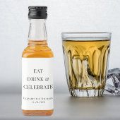 Moderne Eat Drink Vier Bruiloft Favor Likeurfles Etiket