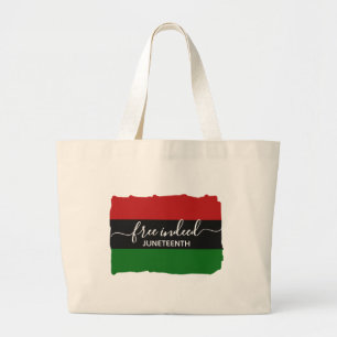 Moderne ECHT ONGEBONDEN Pan-Afrikaanse JUNETEENTH Grote Tote Bag