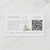 Moderne Eco Schoonmaak Huishouding QR Code Minimaa Visitekaartje (Achterkant)