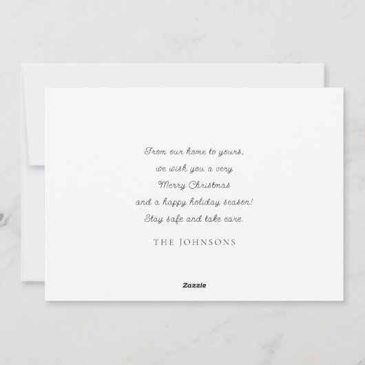 Moderne écriture cursive simple Carte de vœux fami (Dos)