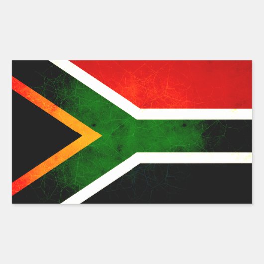 Moderne edgy Zuid-Afrikaanse vlag Rechthoekige Sticker (Voorkant)