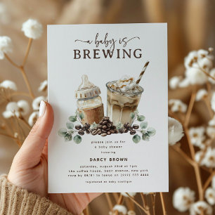 Moderne 'Een baby is in de maak' Coffee Baby Showe Kaart