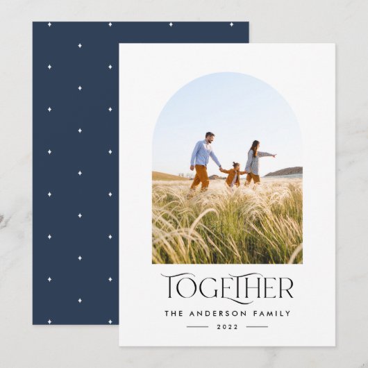 Moderne, één foto blauwe boog samen typografie (Voorkant / Achterkant)