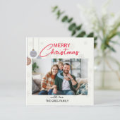 Moderne één foto kerstvakantie kaart (Staand voorkant)