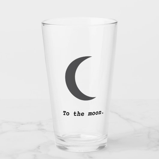 Moderne Eenvoudig aan het Moon Citaat Glas (Voorkant)