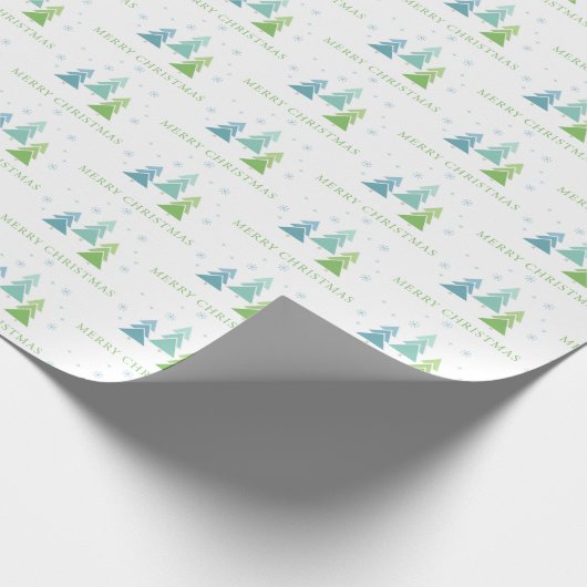 Moderne Eenvoudig feestdag Trees vrolijk kerstfees Cadeaupapier (Hoek)