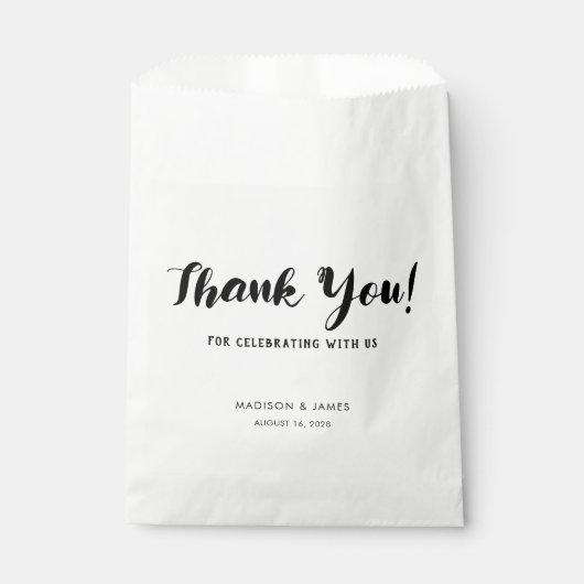 Moderne Eenvoudig grafisch manuscript Dank u Wedde Bedankzakje (Voorkant)