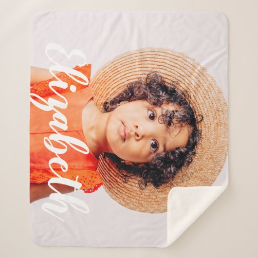 Moderne Eenvoudig Manuscript voegt Jouw naam en Fo Sherpa Deken (Voorkant)