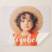 Moderne Eenvoudig Manuscript voegt Jouw naam en Fo Sherpa Deken (Voorkant (horizontaal))