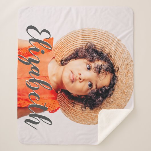 Moderne Eenvoudig Manuscript voegt Jouw naam en Fo Sherpa Deken (Voorkant)