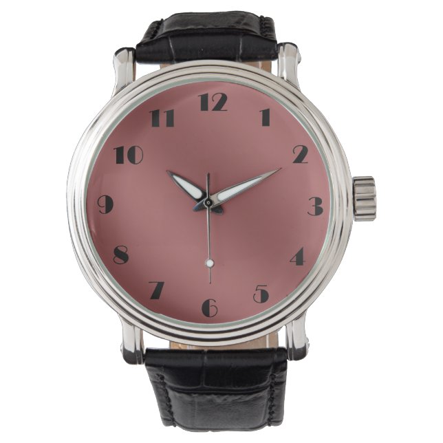 Moderne, eenvoudig Solid Red gradiënt Wave-patroon Horloge (Voorkant)