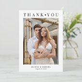 Moderne eenvoudige 2 foto bedankkaart (Staand voorkant)