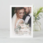 Moderne Eenvoudige 2 Foto's Huwelijk Bedankkaart (Staand voorkant)