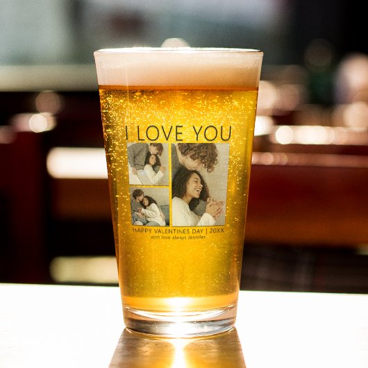 Moderne Eenvoudige 3 Foto Valentijnsdag Glas