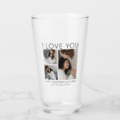 Moderne Eenvoudige 3 Foto Valentijnsdag Glas (Voorkant)
