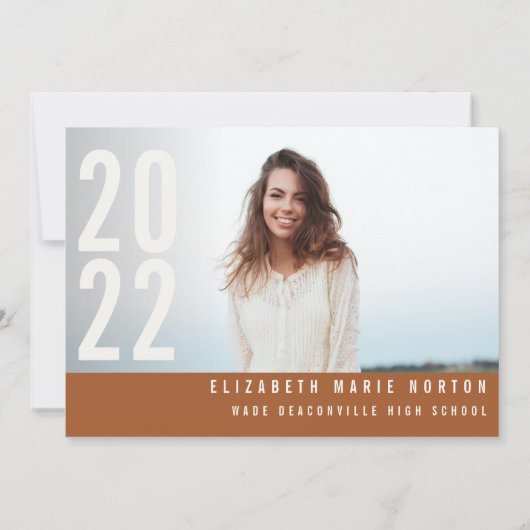 Moderne, eenvoudige 3 foto's afstuderen, eenvoudig aankondiging (Achterkant)