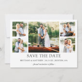 Moderne, eenvoudige 5 foto save the date (Voorkant)