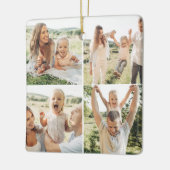 Moderne Eenvoudige Aangepaste 5 Fotocollage Keramisch Ornament (Links)