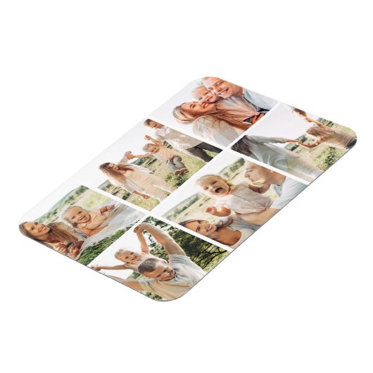 Moderne Eenvoudige Aangepaste 6 Fotocollage Magneet (Linkerzijde)