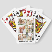 Moderne Eenvoudige Aangepaste 6 Fotocollage Pokerkaarten (Achterkant)