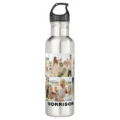 Moderne Eenvoudige Aangepaste 6 Fotocollage Waterfles (Voorkant)