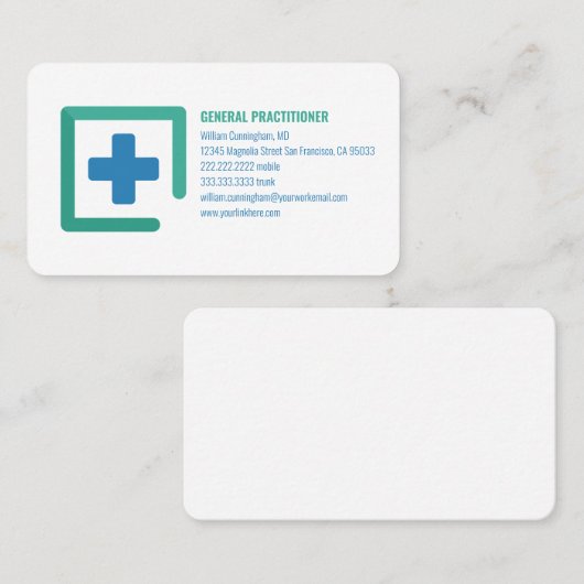 Moderne, eenvoudige, aangepaste Logo Visitekaartje (Voorkant / Achterkant)