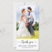 Moderne Eenvoudige Aangepaste Pas getrouwd Fotobru Bedankkaart (Voorkant)