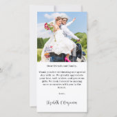 Moderne Eenvoudige Aangepaste Pas getrouwd Fotobru Bedankkaart (Achterkant)