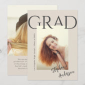 Moderne eenvoudige aankondiging Afstuderen foto's (Voorkant / Achterkant)