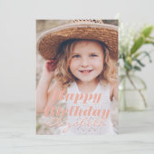 Moderne Eenvoudige aanpasbare foto op geboortedag Kaart (Staand voorkant)