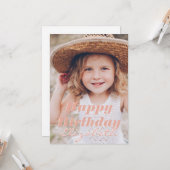Moderne Eenvoudige aanpasbare foto op geboortedag Kaart (Voorkant / Achterkant in situ)