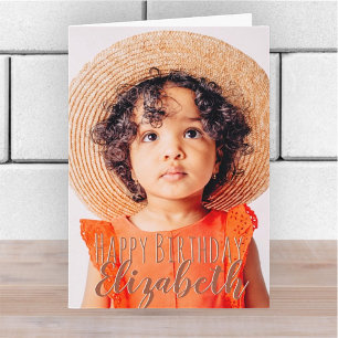 Moderne Eenvoudige aanpasbare foto op geboortedag Kaart