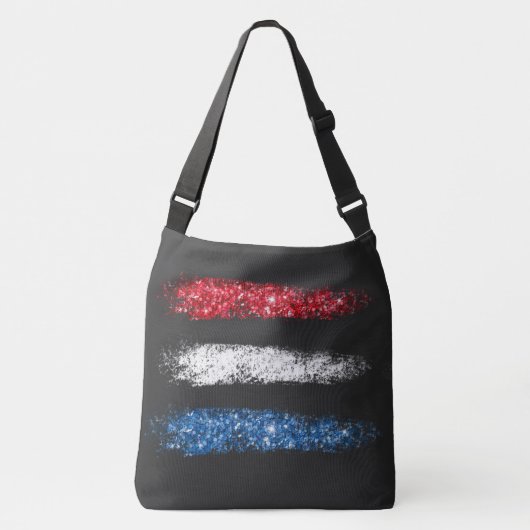 *~* Moderne Eenvoudige Abstracte Amerikaanse Vlag Crossbody Tas (Voorkant)