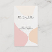 Moderne eenvoudige Abstracte roze beige Visitekaar Visitekaartje (Achterkant)