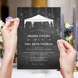 Moderne Eenvoudige Avond Tent Bruiloft Kaart