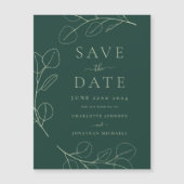 Moderne Eenvoudige Bladergroen Bruiloft (Voorkant)