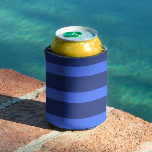 Moderne Eenvoudige blauwe Marine Twee Tone Stripe  Blikjeskoeler