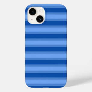 Moderne Eenvoudige blauwe Marine Twee Tone Stripe  Case-Mate iPhone 14 Hoesje