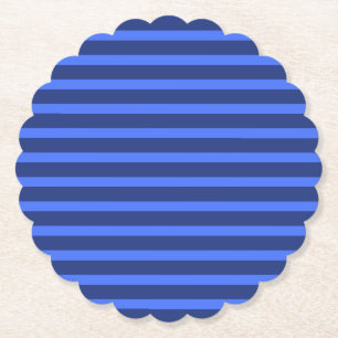 Moderne Eenvoudige blauwe Marine Twee Tone Stripe Kartonnen Onderzetters