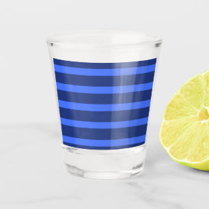 Moderne Eenvoudige blauwe Marine Twee Tone Stripe Shot Glas